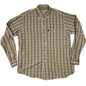 Beretta Mens XXL Shirt Cotton Long Sleeve Button Down Up Green